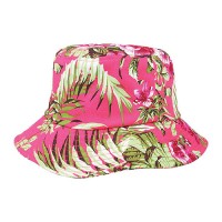 Bucket Hat - Ultra Soft Cotton Floral Print - Fuchsia - HT-7801H-FU